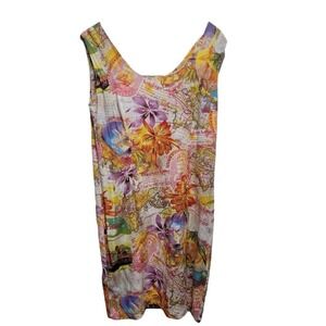 JAMS WORLD Vintage 1990s Hawaiian "Island‎ Hop" Midi Tank Dress Size M
